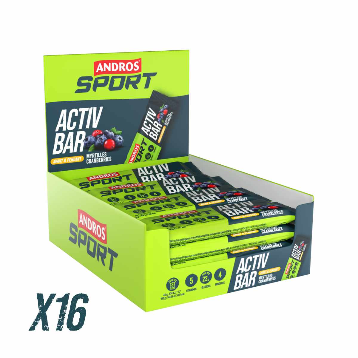 Barre Activ Bar Myrtilles Cranberries 40g
