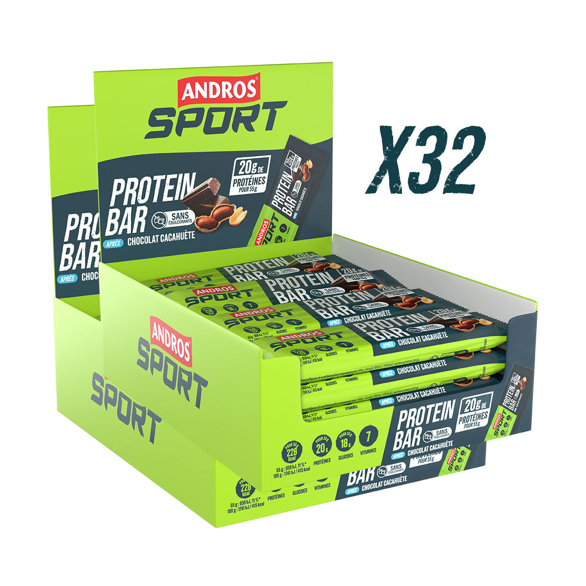 Barre Hyperprotéinée Chocolat Cacahuète 55g