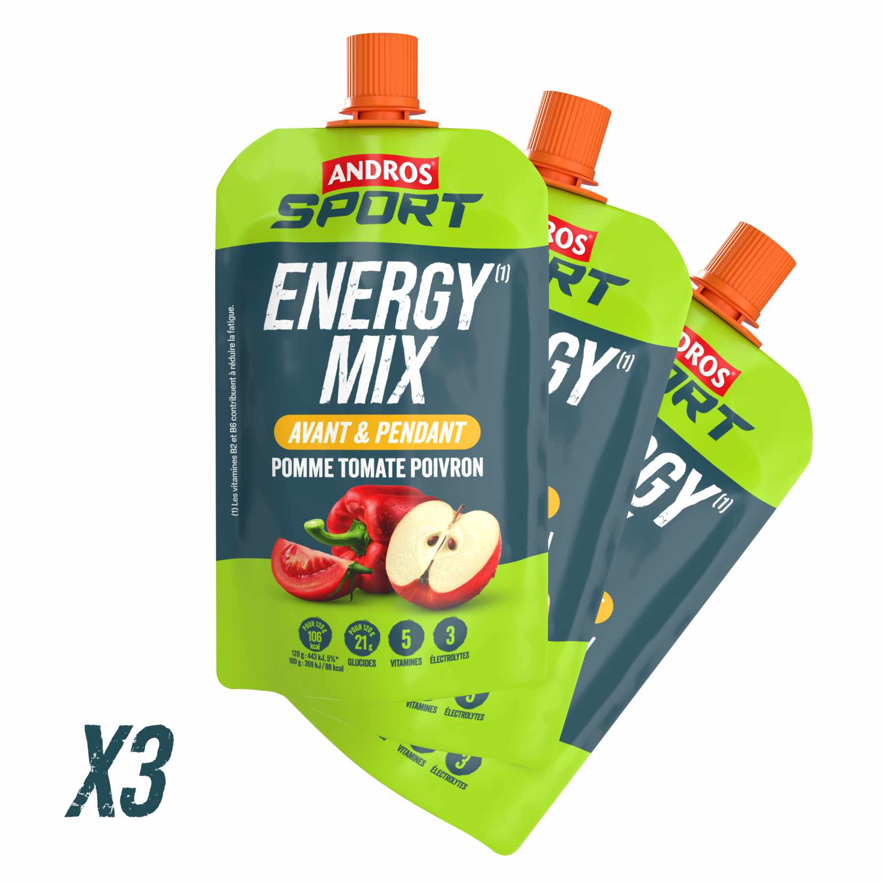 Gourde Energy Mix Pomme Tomate Poivron 120g