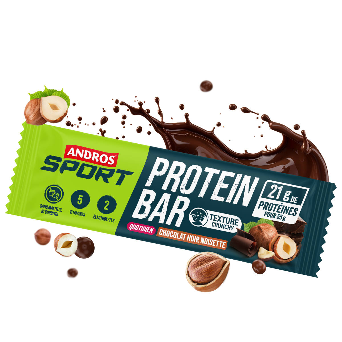 Barre Hyperprotéinée Chocolat Noir Noisette 55g