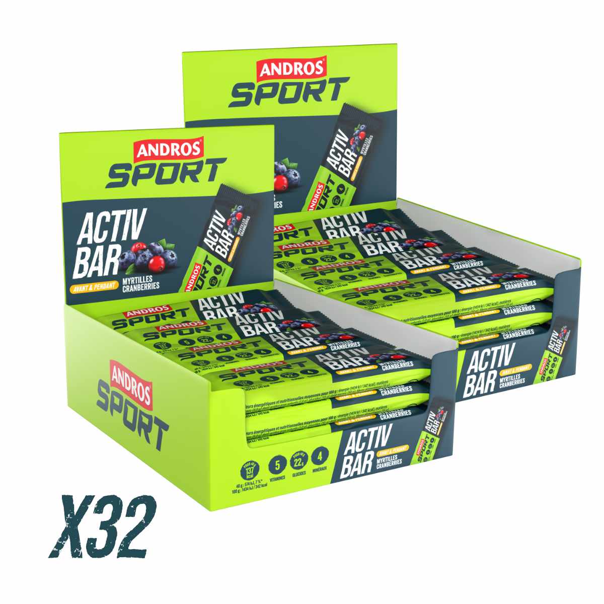 Barre Activ Bar Myrtilles Cranberries 40g
