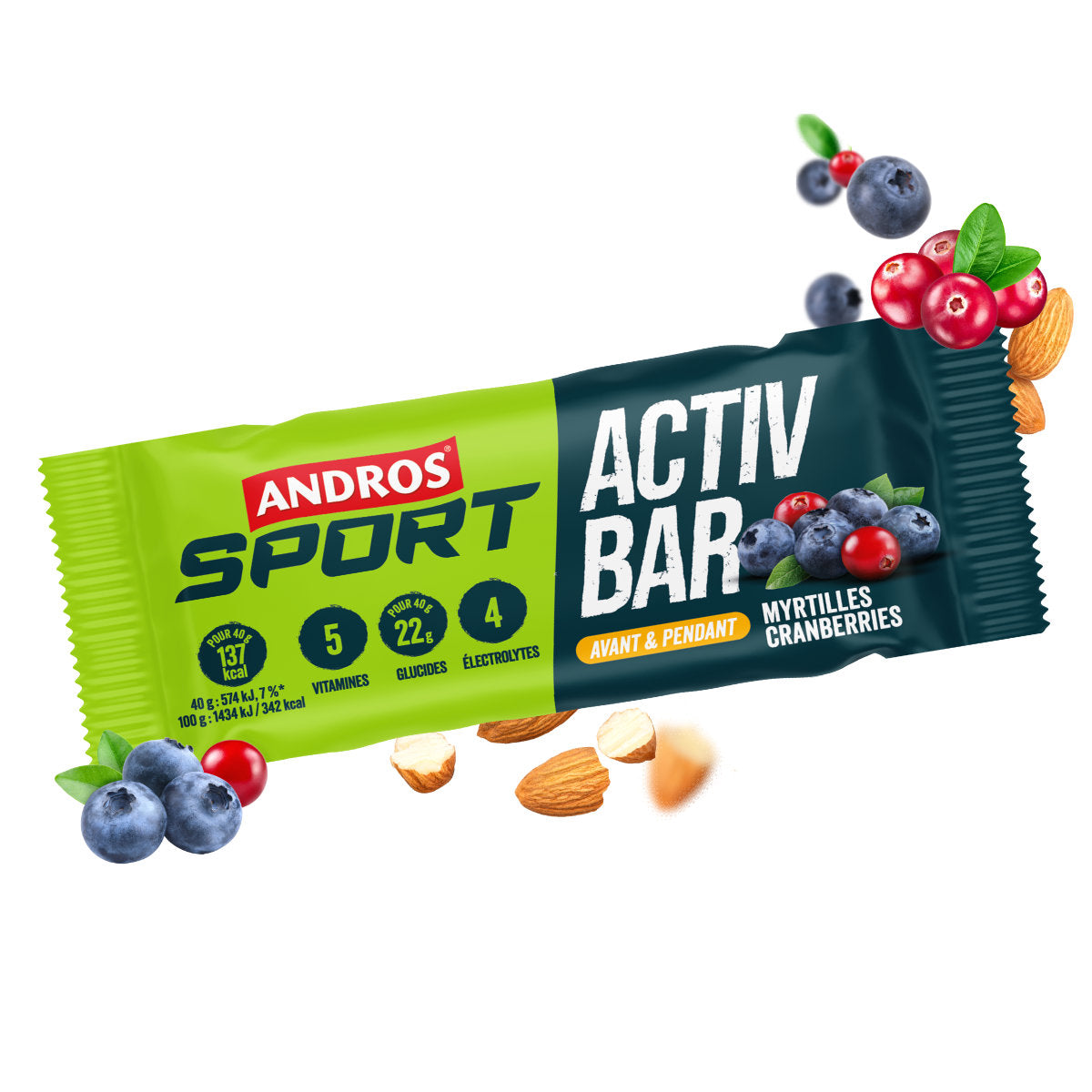 Barre Activ Bar Myrtilles Cranberries 40g