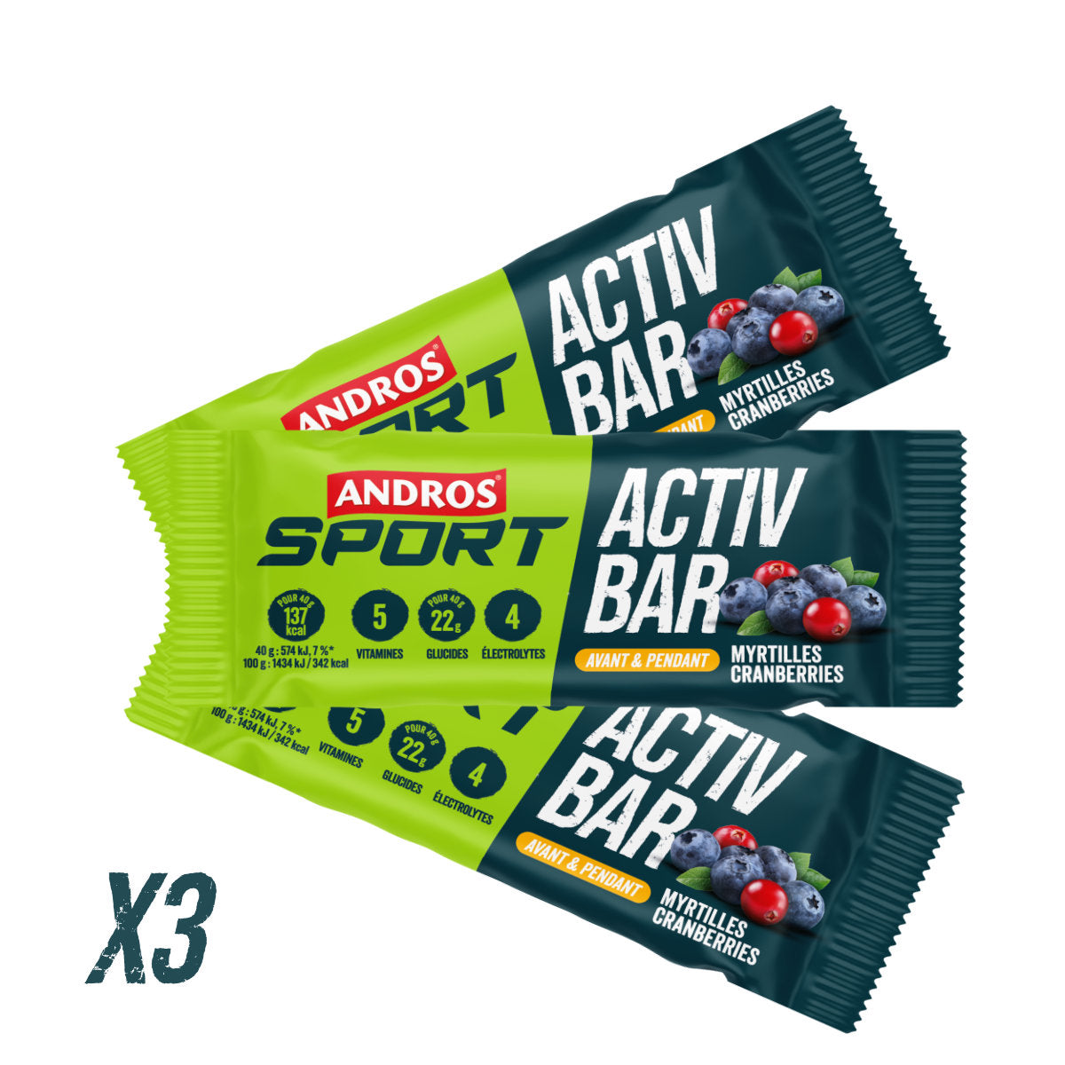 Barre Activ Bar Myrtilles Cranberries 40g