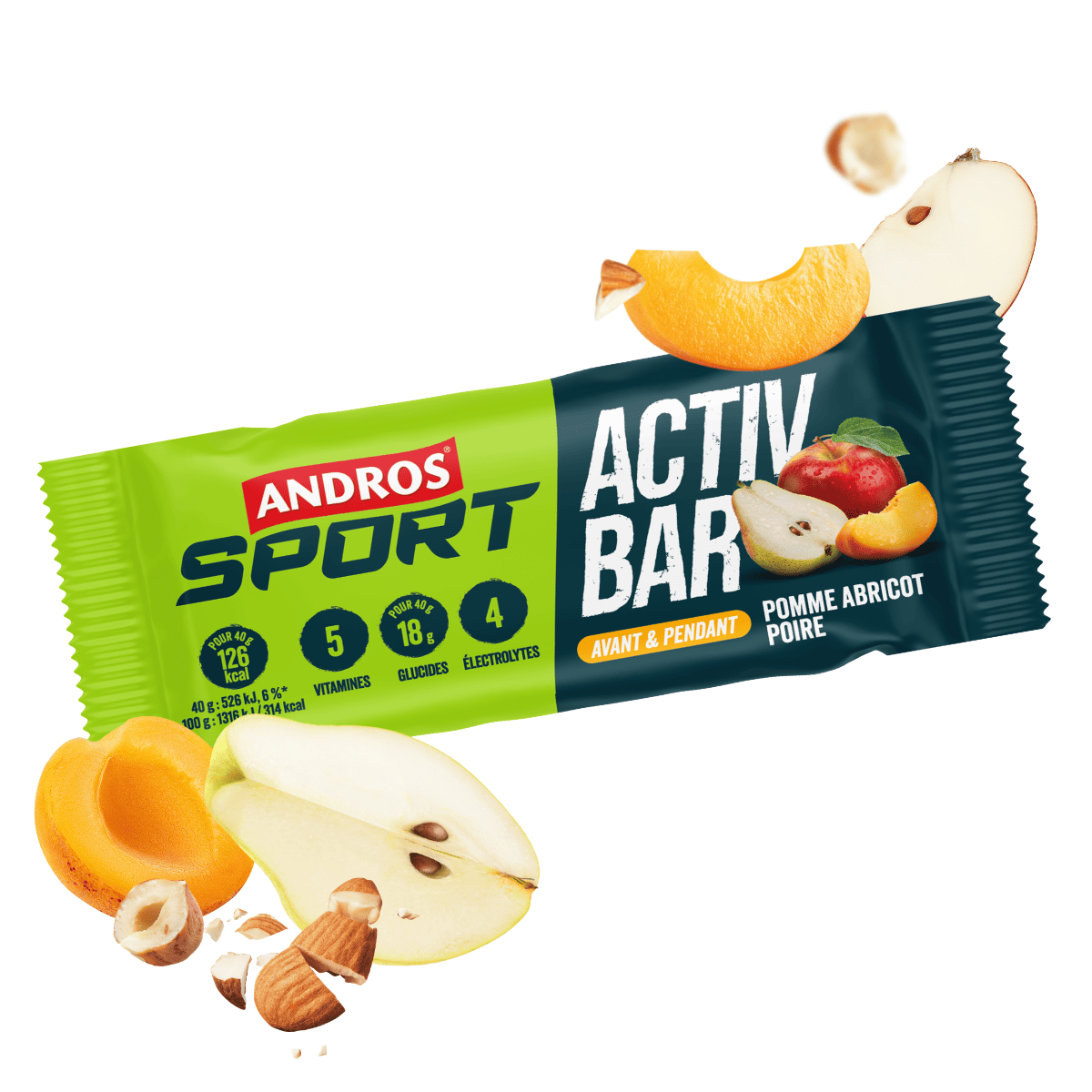 Barre Activ Bar Pomme Abricot Poire 40g