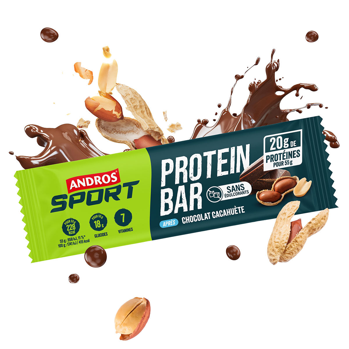 Barre Hyperprotéinée Chocolat Cacahuète 55g