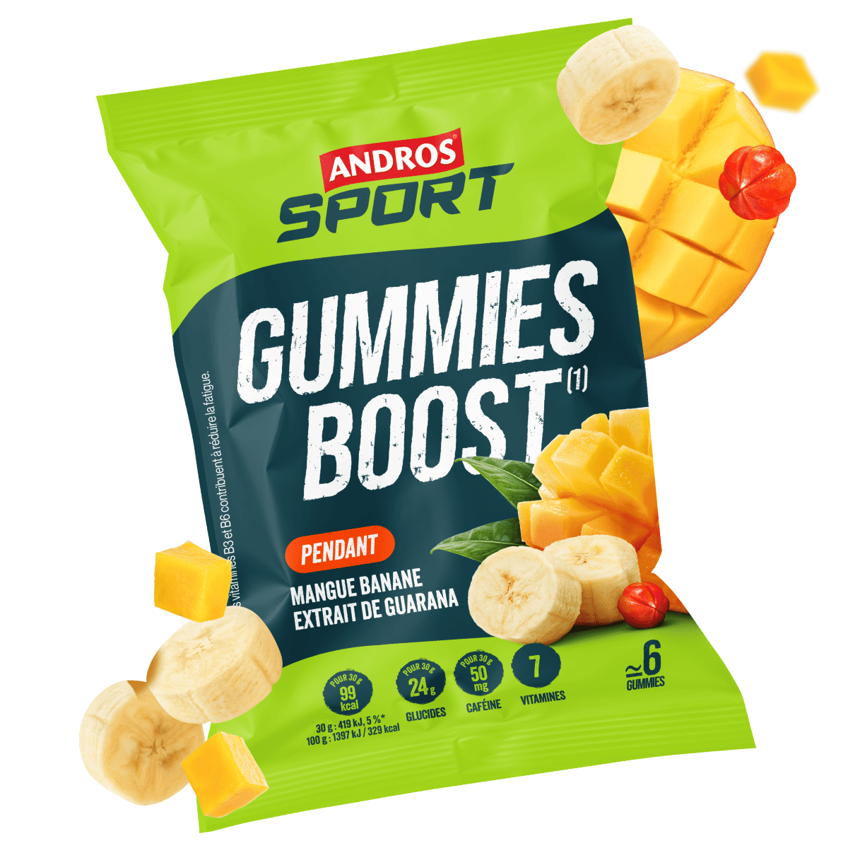 Gummies Boost Mangue Banane et Extrait de Guarana 30g