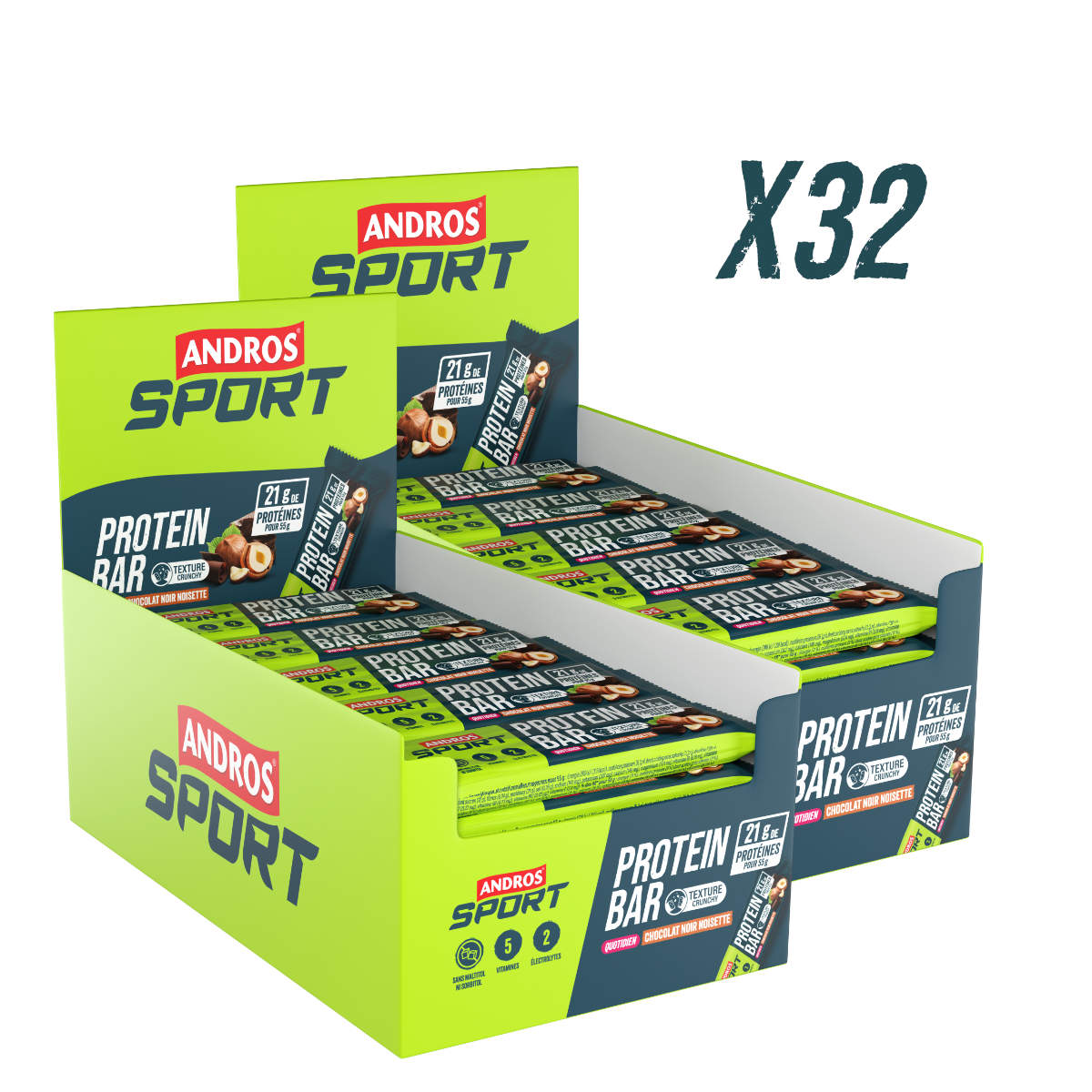 Barre Hyperprotéinée Chocolat Noir Noisette 55g